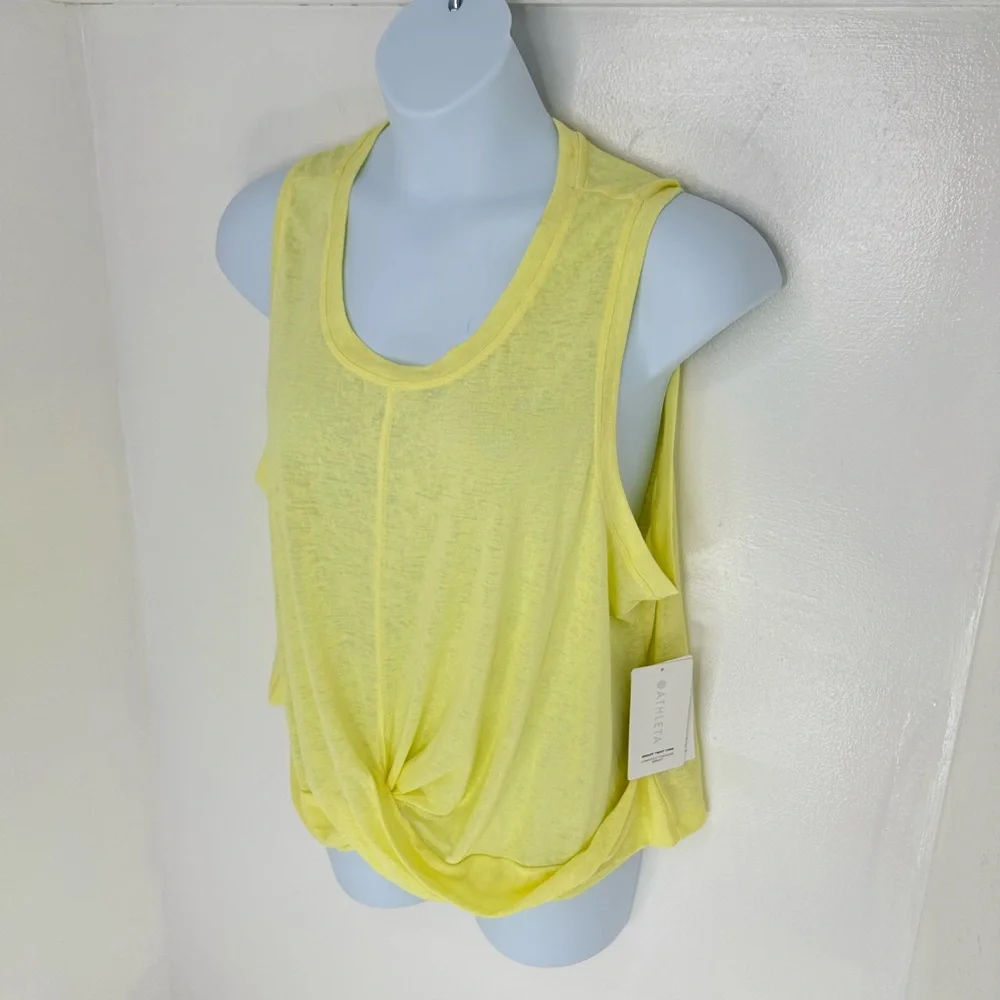 Athleta NWT Breezy Twist Tank Top Size 3X Yellow Lightweight NEW Athleisure - Picture 3 of 14